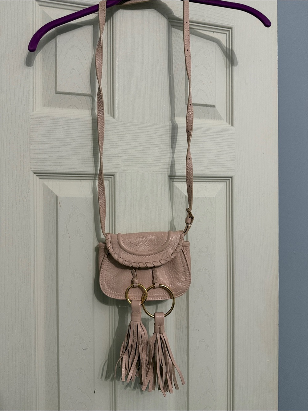 See by Chole Mini bagWomens Blush Pink Leather Crossbody Bag with Tassel Detail